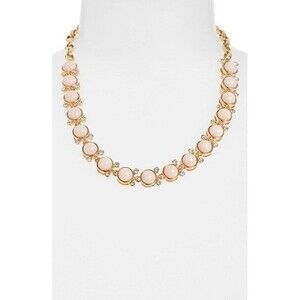 Lee by Lee Angel Women's Pink Cabochon Crystal Capri Collar Necklace NWT 89 PINK